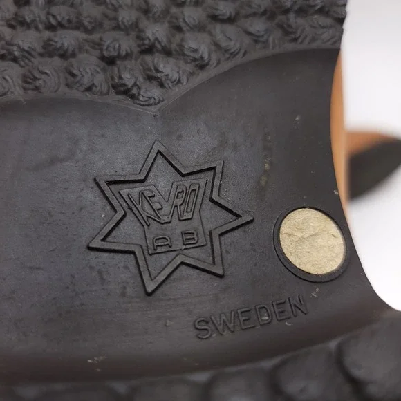 Vintage Kero Reindeer Hide Beak Boots Womens 7 Tan Leather Sweden - Picture 9 of 11